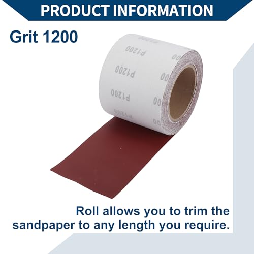 1200 Grit Sandpaper Roll 4 Inch x 32.8 Feet Sandpaper Aluminum Oxide Emery Cloth Roll Sanding Paper for Wood Sanding Automotive Polishing Metal Sanding - size: 1200 Grit