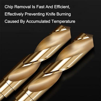 NACX 21mm Reduced Shank Cobalt Drill Bit, HSS 6542 High-Speed Steel Twist Drill Bits with 1/2” Shank for Metal Plastic Wood - size: 21mm