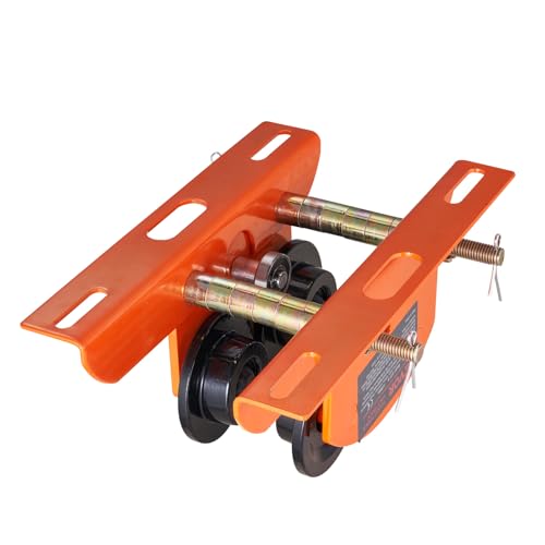 VEVOR Electric Hoist Manual Trolley, 1100 lbs/0.5 Ton Capacity for PA200 PA250 PA300 PA400 PA500, Push Beam Trolley with Dual Wheels, 2.36"-4.72" Adjustable Flange Width for Straight Curved I Beam