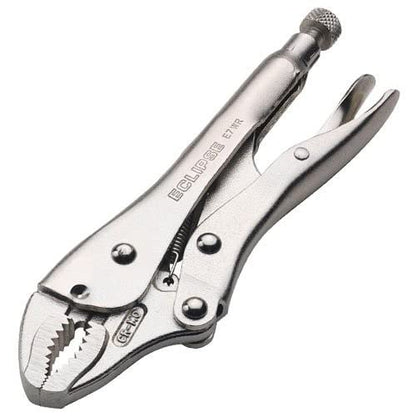 Eclipse Professional Tools E5WR 5 Inch Curved Jaw Locking Pliers with Wire Cutters (5" / 125mm) - size: 1-1/4" Jaw Capacity