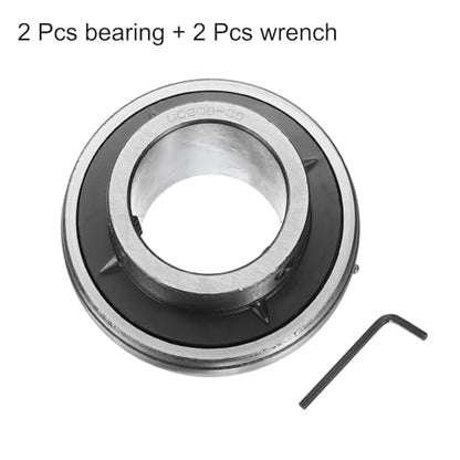 uxcell 2pcs UC208-25 Pillow Block Bearings 1-9/16" Bore Bearing Units Chrome Steel (GCR15) Flange Mounted Bearing Housing with Wrench - size: UC208-25 (ID 1 9/16")