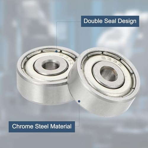 uxcell 8 Pack 633ZZ Deep Groove Ball Bearings, 3x13x5mm Chrome Steel Double Shield Bearing for Electric Motor, Home Appliances, Garden Machinery, (ABEC5) - size: 633ZZ