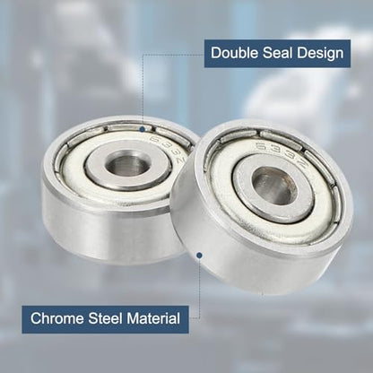uxcell 8 Pack 633ZZ Deep Groove Ball Bearings, 3x13x5mm Chrome Steel Double Shield Bearing for Electric Motor, Home Appliances, Garden Machinery, (ABEC5) - size: 633ZZ