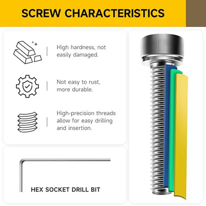 Mywish (100Sets) M4 Bolts, M4 x 10mm Socket Head Cap Screws Bolts, 304 Stainless Steel Allen Socket Hex Drive Screws, Bright Finish M4 Screw Kit with Nuts and Washers & Hex Spanner - size: M4 x 10mm
