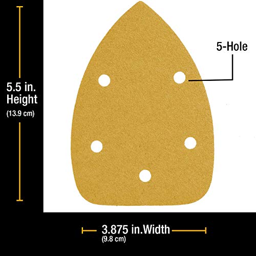 Dura-Gold Mouse Detail Sander Sandpaper Sanding Sheets, 5 Hole, 80 Grit - size: 80-Grit