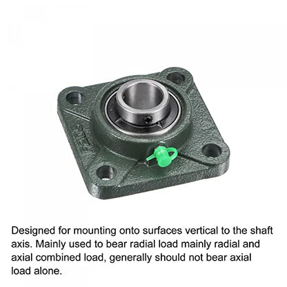 uxcell UCF205 Flange Block Bearings 25mm Bore Cast Iron Bearing Unit Set - size: 25mm