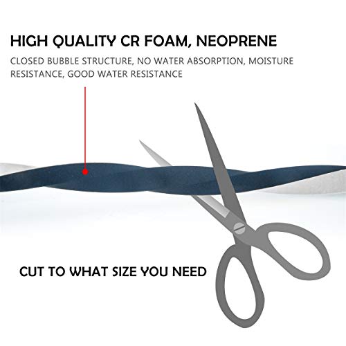 High Resilience Foam Weather Strip, 1/4" x 1/8", Door & Window Seal Tape, 59 Feet (3 Rolls x 19.7ft) - size: 1/4in * 1/8in * 59FT