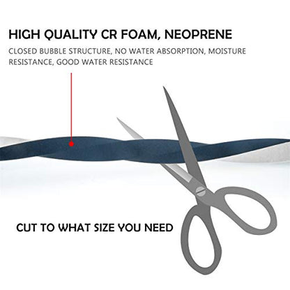 High Resilience Foam Weather Strip, 1/4" x 1/8", Door & Window Seal Tape, 59 Feet (3 Rolls x 19.7ft) - size: 1/4in * 1/8in * 59FT