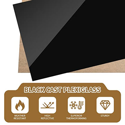 Lesnlok 12 x 20 Black Acrylic Sheet 1/8 inch Thick 3mm 2 Pieces Black Plexiglass Sheet,for Sign,Craft,Painting,Laser Cutting,DIY Display Projects… - size: 12 x 20 x 1/8