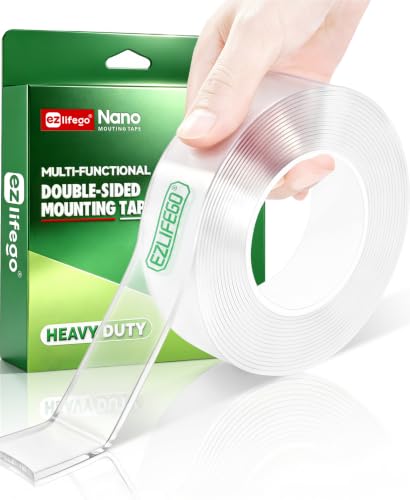 EZlifego Heavy Duty Invisible Bond Nano Double Sided Mounting Tape, 16.5FT - size: 16.5 Feet
