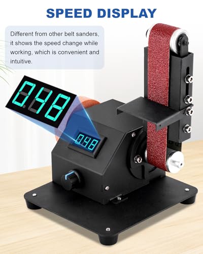 Mini Electric Belt Sander Variable Speed Desktop Grinder for Edge Finishing