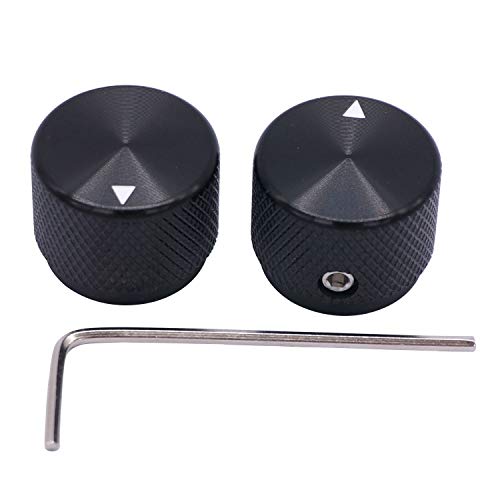Taiss 2pcs Black Aluminum Rotary Electronic Control Potentiometer Knob For 6 mm Diameter Shaft, Volume Control, Audio, Guitar, Switch, 20mm x 15.5mm - color: BK-Aluminum-20mmx15.5mm