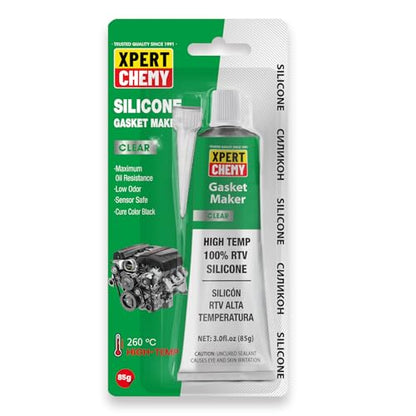 RTV Silicone Gasket Maker, High Temp Silicone Sealant for Automotive, Anti-Freeze RTV Resist Oil for Bonding Internal Combustion, Steam Turbines, Engines, Gearboxes, Pumps, Clear - style: Clear
