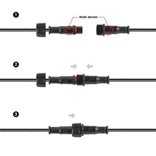 BTF-LIGHTING 4 Pin Electrical Connector 24AWG IP65 Male Female Connector 7.87in/20cm Extension Cable for Car,Truck,Boat,Indoor/Outdoor LED Strip Lights/String 15mm Nut Small Size 5 Pairs - size: 4 PIN Small Size