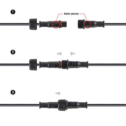BTF-LIGHTING 4 Pin Electrical Connector 24AWG IP65 Male Female Connector 7.87in/20cm Extension Cable for Car,Truck,Boat,Indoor/Outdoor LED Strip Lights/String 15mm Nut Small Size 5 Pairs - size: 4 PIN Small Size