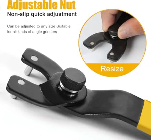 OLIREXD Angle Grinder Universal Adjustable Pin Wrench for Angle Grinder Machine (1, Yellow) - color: Yellow
