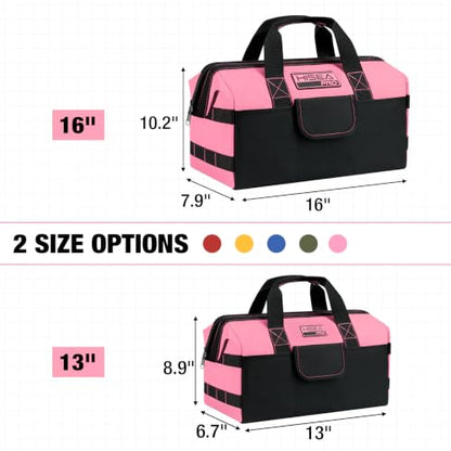 HISEA 3 Pack Heavy Duty Tool Bag, 13-Inch Waterproof Tools Organizer Tote - color: Pink, size: 13 Inch