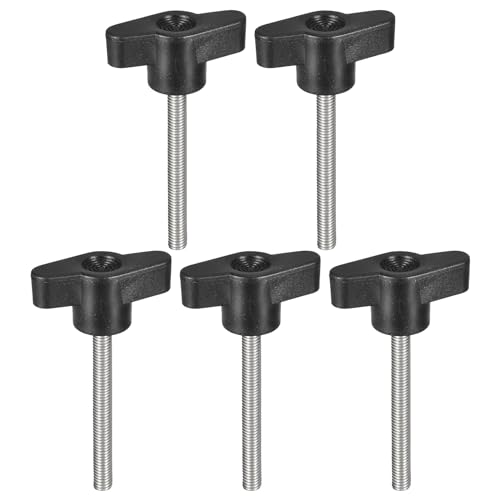 uxcell 5Pcs Clamping Screw Knob, M5 x 50mm Metric 304 Stainless Steel T Shaped Thumb Screws Handle for Quick Remove Hand Tightening Knob Replacement - size: M5 x 50mm