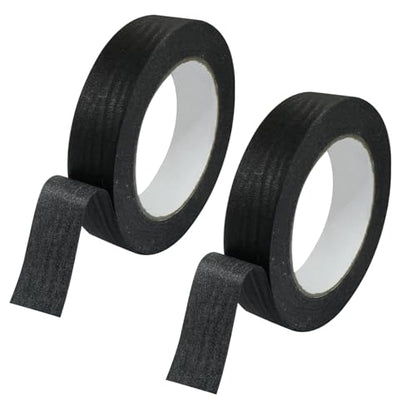 Black Masking Tape, 1" x 55 Yards, 2 Rolls - color: Black