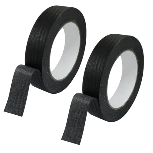 Black Masking Tape, 1" x 55 Yards, 2 Rolls - color: Black