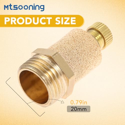 10PCS 1/2" Pneumatic Muffler Filter,Brass Flow Control Silencer