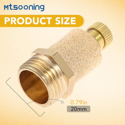 10PCS 1/2" Pneumatic Muffler Filter,Brass Flow Control Silencer