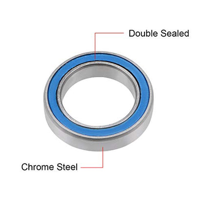 uxcell 6701-2RS Deep Groove Ball Bearing 12x18x4mm Double Sealed ABEC-3 Bearings 2-Pack - size: 12x18x4mm