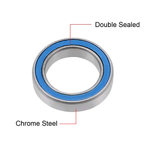 uxcell 6701-2RS Deep Groove Ball Bearing 12x18x4mm Double Sealed ABEC-3 Bearings 2-Pack - size: 12x18x4mm