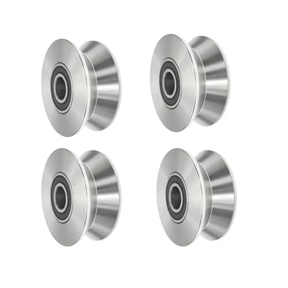 Sliding Gate Wheel Stainless Steel V Groove Wheel Heavy Duty Conveyor Rollers Industrial Caster Ball Bearing Pulley Rolling Gate Hardware Kit for Garage Door Machinery - size: 4pc 2inV