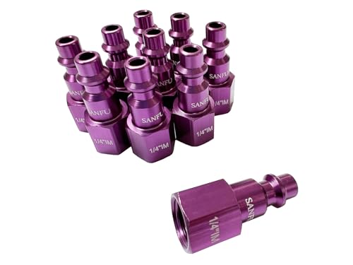 1/4 NPT Air Hose Fittings 10 Pcs Purple, I/M Type Female thread air compressor fittings, Lightweight, Premium Air Compressor Hose Accessories - style: 10PCS FEMALE PLUG