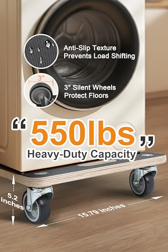 1100LB Heavy Duty Moving Dolly Cart - 2-Pack with 3" TPR Wheels - Square - size: Square(2 Pack)