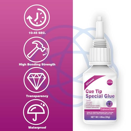30ml Pool Cue Tip Glue - Quick-Drying Billiard Cue Tip Repair Tool - size: Pool Cue Tip Glue