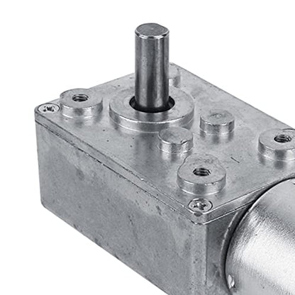 DC Motor 12V, 100RPM Reversible Worm Geared Metal Worm Gear Motor, Electric Reduction Motor Replacement Part for Window Door Opener and Miniature Winch
