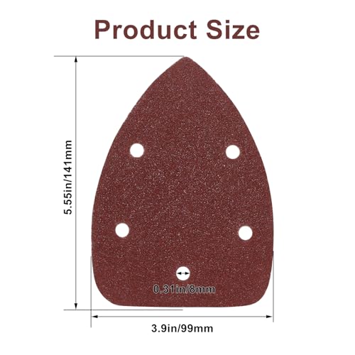 40 Grit Mouse Sander Sandpaper, 5 Hole, Pack of 25