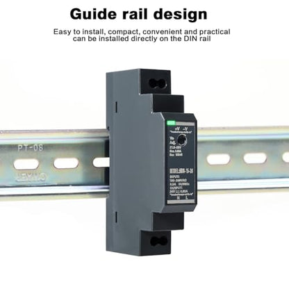 DIN Rail Power Supply, 15W 24VDC 0.63A Switching Power Supply with Overload Protection and Stable DC Output (HDR-15-24)