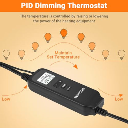 Reptile Thermostat, Dimming Thermostat with 1-24H Timer Setting - color: Timer-temp Set