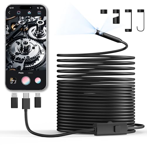 Endoscope Camera with Light, 1920P HD Borescope Inspection Camera - size: 32.8ft, style: Dual Lens