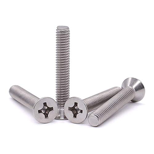 #6-32 x 1-1/2" Flat Countersunk Head Machine Screws, Phillips Drive, 304 Stainless Steel 18-8, Full Thread, Coarse Thread UNC, 50 PCS - size: #6-32 x 1-1/2"