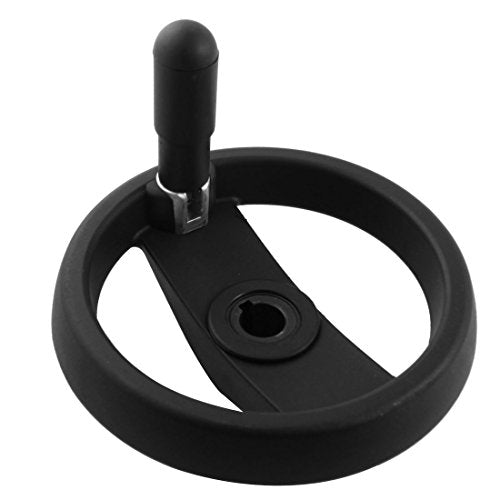 uxcell a14092500ux0225 16 mm Center Bore 2 Spoke Hand Wheel 150 mm w Handle for Milling Machine