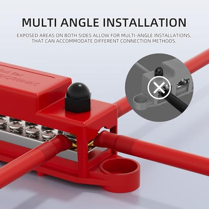 RVBOATPAT 275A Marine Bus Bar 12V Power Distribution Block 2 x 5/16" Terminal Studs and 14 x #8 Screws Positive and Ground Battery BusBar for Automotive Car Boat - style: 275A 2x5/16"(M8) Studs+14 x #8 Screws