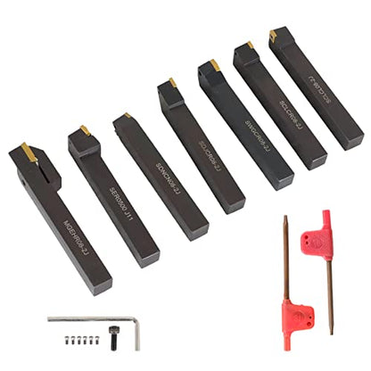 findmall 7Pcs Tin Coated 1/2" Shank Carbide Set - size: 7Pcs 1/2"