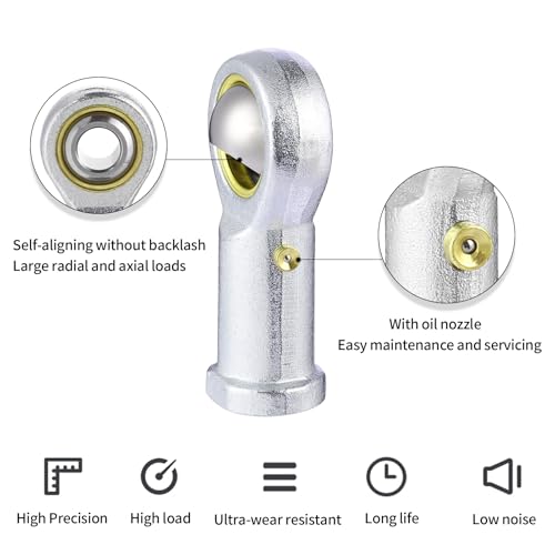 2Pcs PHSB10 Rod End Bearing 5/8 Inch Bore Pre-Lubricated 5/8-18 Female Thread Right Hand Heim Joint with Jam Nuts - size: 5/8, style: Right Hand
