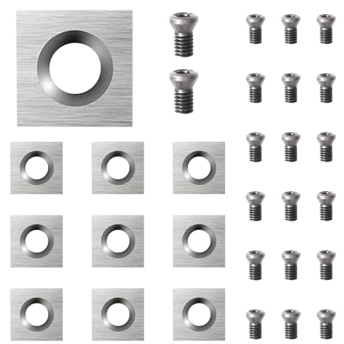 10PCS Square Corners Carbide Inserts 4 Edges, 11x11x1.5mm Replacement for Woodworking Fits Spiral Helical Planer Cutter Head - size: 10PCS Square