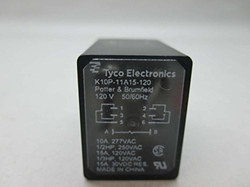 Potter and Brumfield K10P-11A15-120 Electromechanical Relay, 15 A, 120 VAC, 28.17 mm L x 41.33 mm H x 21.84 mm D