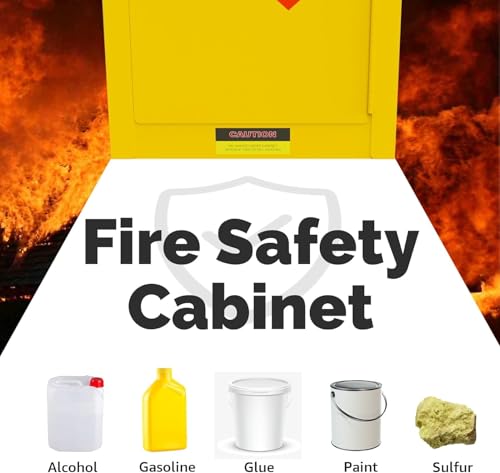 12 Gal Flammable Storage Cabinet, 22" H x 17" W x 17" D Fire Cabinet