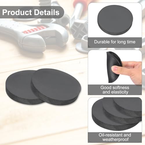PATIKIL Rubber Solid Discs Washers, 4 Pcs Anti-Vibration Spacer 45mm OD x 8mm Thick Rubber Round Gasket Pad Bushings Spacer Washer for DIY Gasket Craft, Black - size: 45mm x 8mm