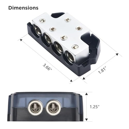 Recoil BDB24 6-Way Power Distribution Block Ground Car Audio Amplifier