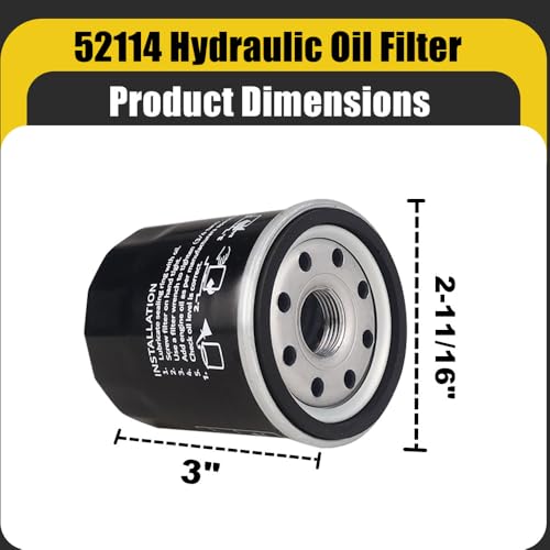 52114 Hydraulic Oil Filter Compatible with Hydro-Gear ZT-2800 ZT-3100 ZT-3200 3400 3600 Transaxles Replaces for To-ro 109-3321 Gravely 21545100 Bad-Boy 063-1050-00 (black-3) - color: black-3