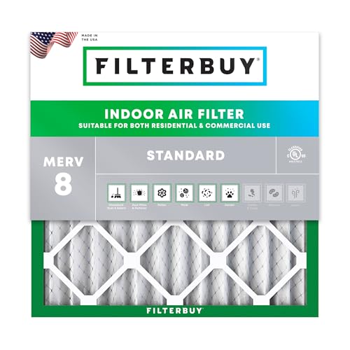 Filterbuy 10x10x2 Air Filter MERV 8 Dust & Allergy Defense (1-Pack) - size: 10x10x2