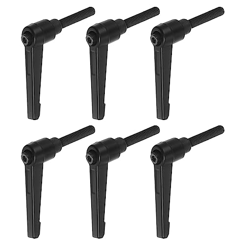 HARFINGTON 6pcs Adjustable Clamping Lever Handles M6 x 40mm Male Thread Bolt Knobs Rotating Screw Locking Quick Release Ratchet Push Button Handle, Black - size: M6 x 40mm